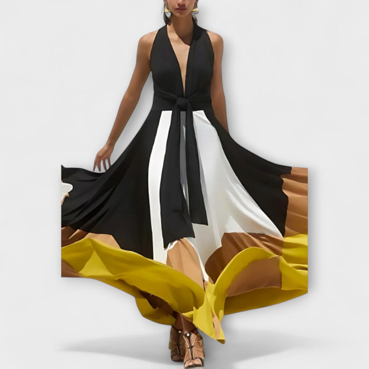 Nava - Dolga obleka z odkritimi hrbti