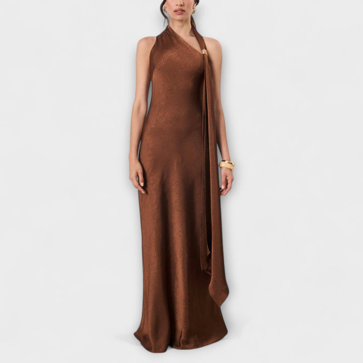 Azura - Chic Maxi Obleka v Satenu