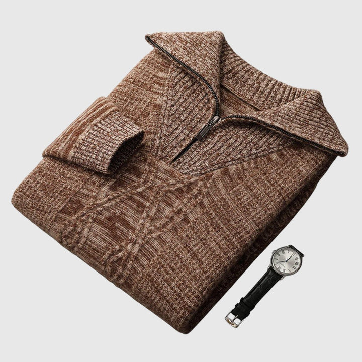 Libuše - Pulover s zipom Taranto iz merino volne