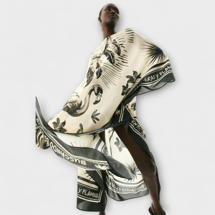 Melissa - Ekstra velik kaftan s potiskom flaminga