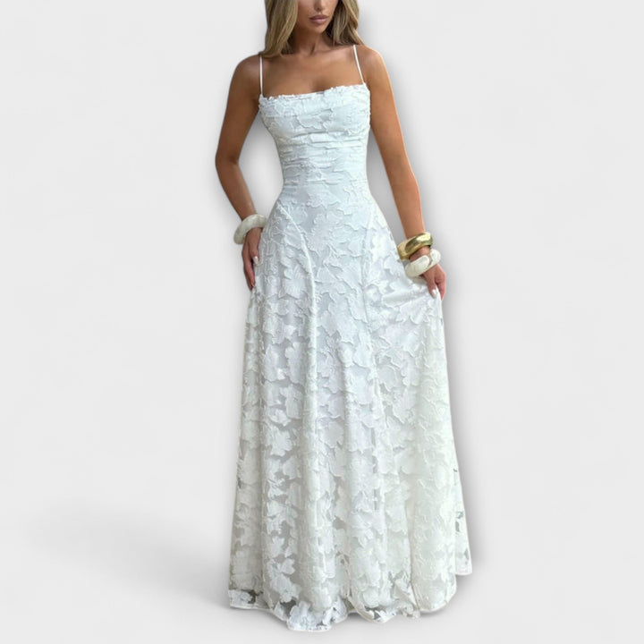 Emberly - Elegantna maxi obleka iz žakardne tkanine