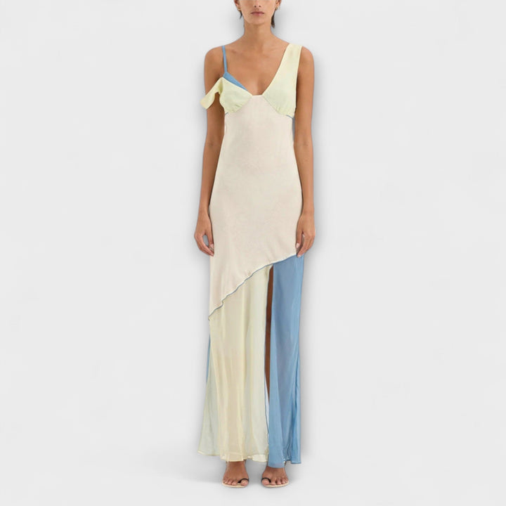 Alora - Midi obleka Thames z detajli vložkov