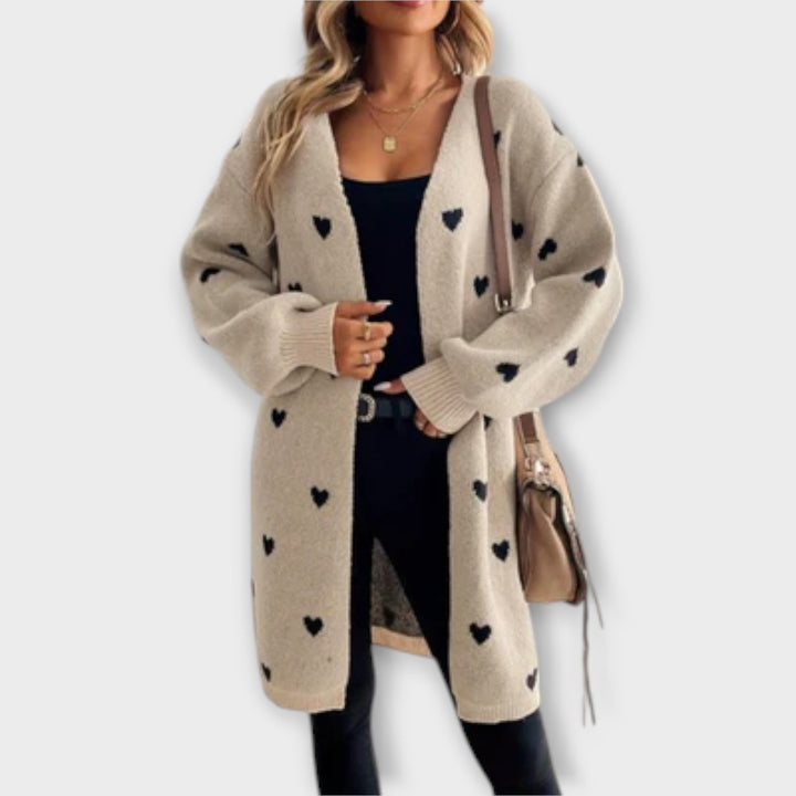 Julia - Cardigan z vzorcem srca