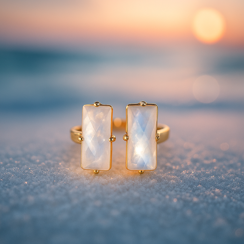 Luce di Marea | Zlati prstan z mesečnim kamnom