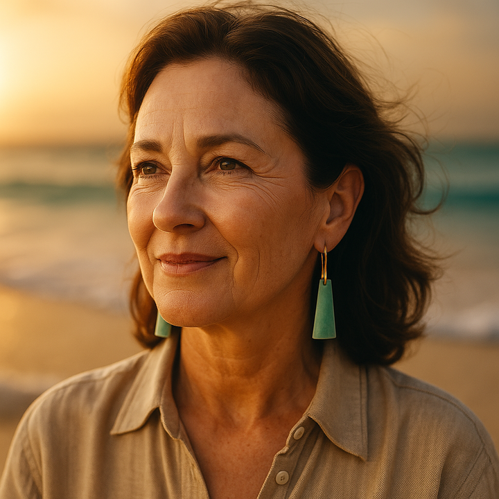 Eliora | Smaragdno zeleni aqua uhani