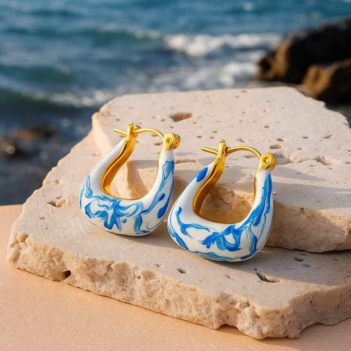 Hama | Zlate valovite pena uhani