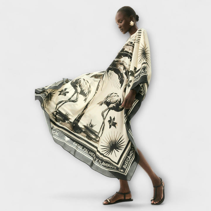 Melissa - Ekstra velik kaftan s potiskom flaminga