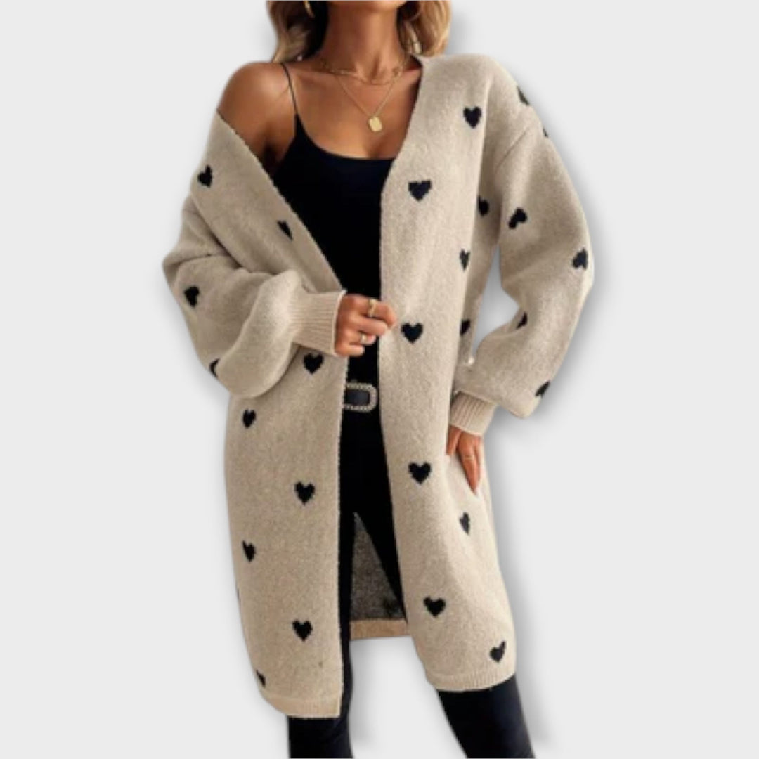 Julia - Cardigan z vzorcem srca