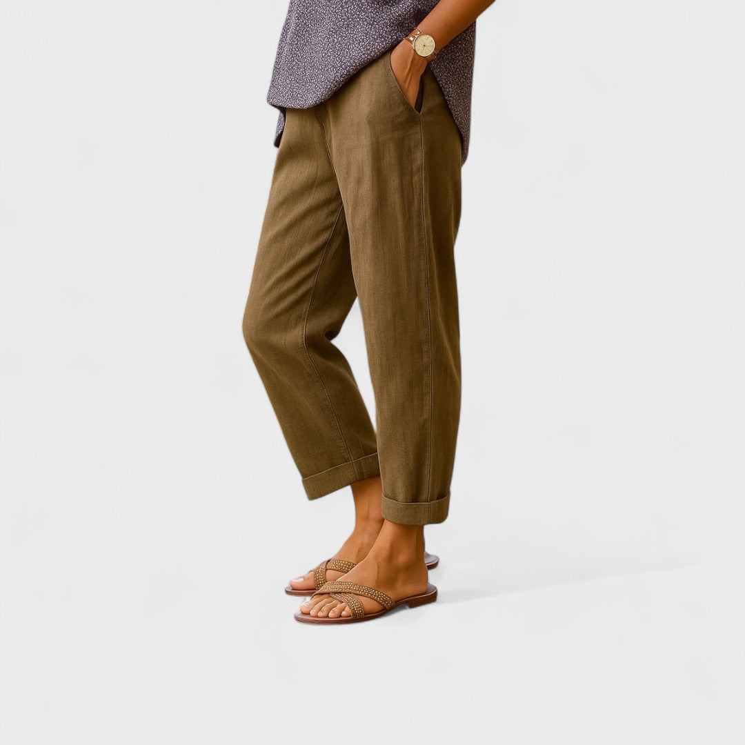 Otýlie - Poletne Hlače iz Lna in Bombaža