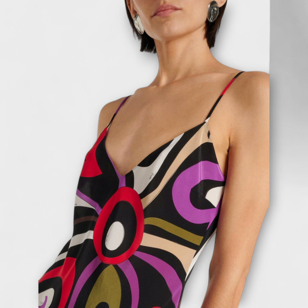 Daphne - Maxi obleka z mramornim potiskom