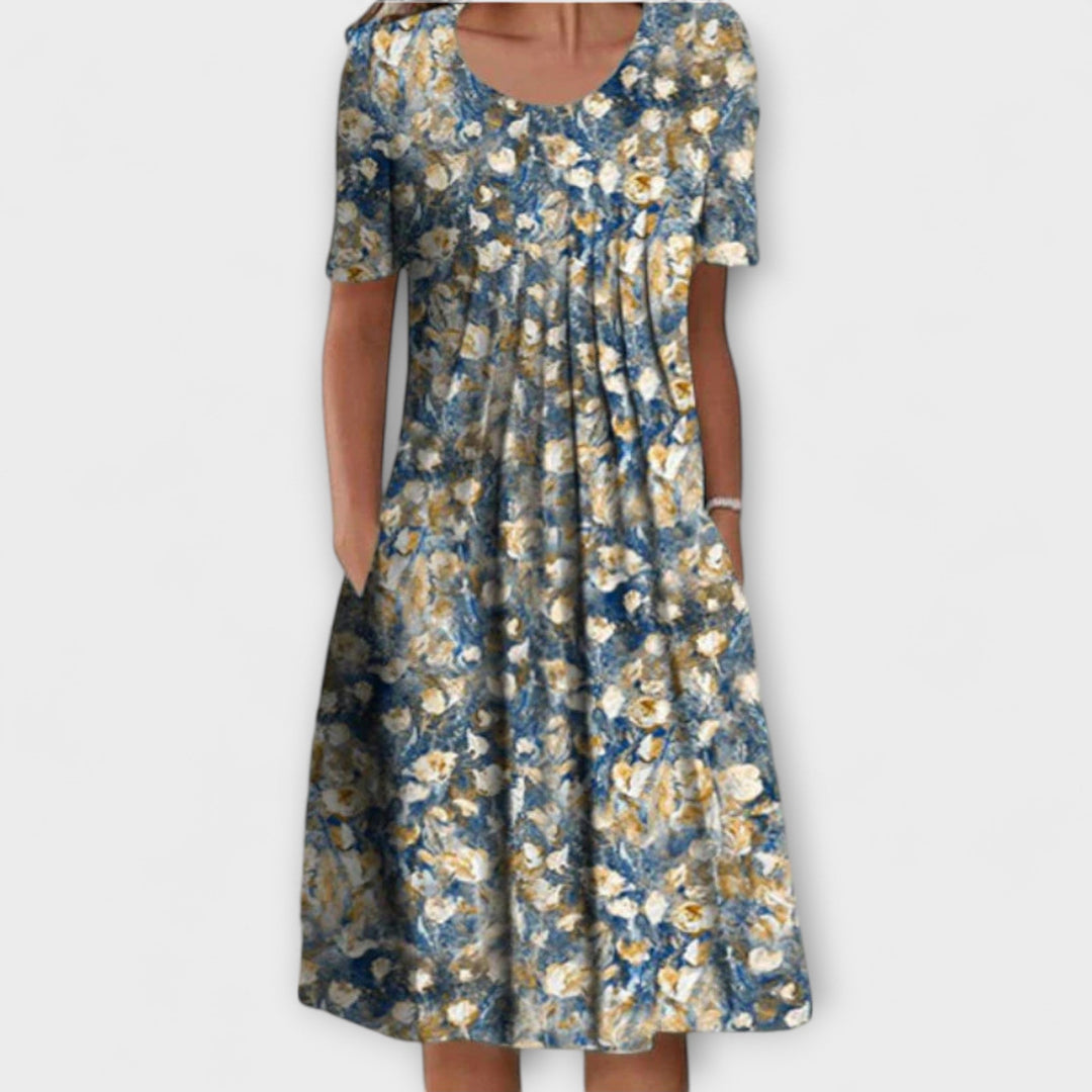 Emelie – Stilne plise obleke z nadzorom trebuha