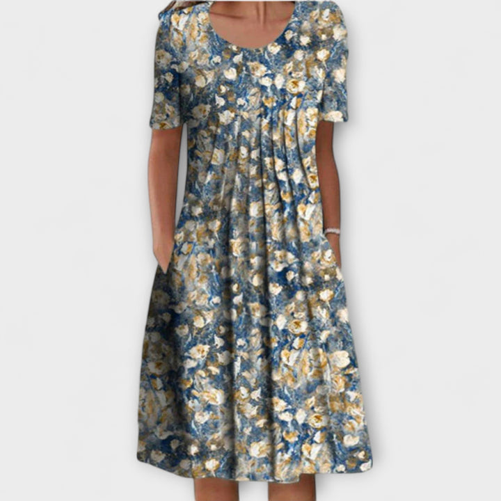 Emelie – Stilne plise obleke z nadzorom trebuha