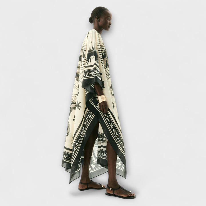 Melissa - Ekstra velik kaftan s potiskom flaminga