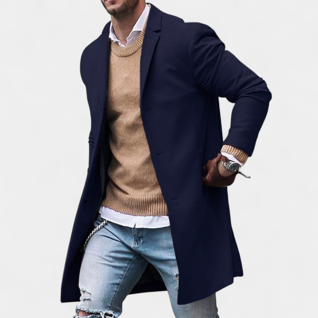 Daniel – Eleganten moški plašč s klapo