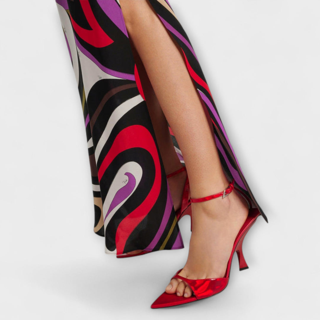 Daphne - Maxi obleka z mramornim potiskom