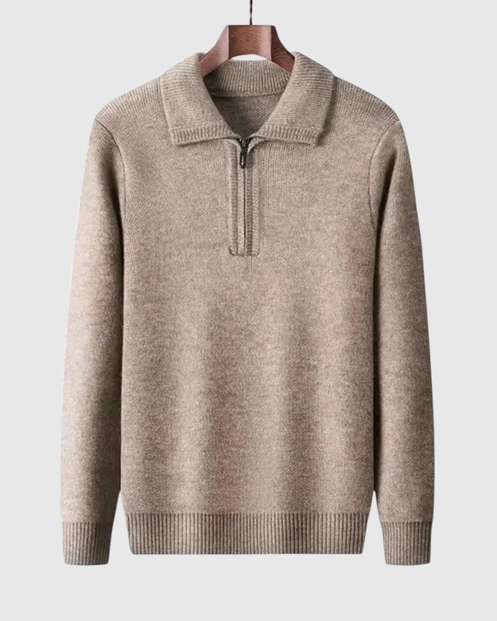 Libuše - Kašmírni pulover s četrtinskim zadrgo Gstaad