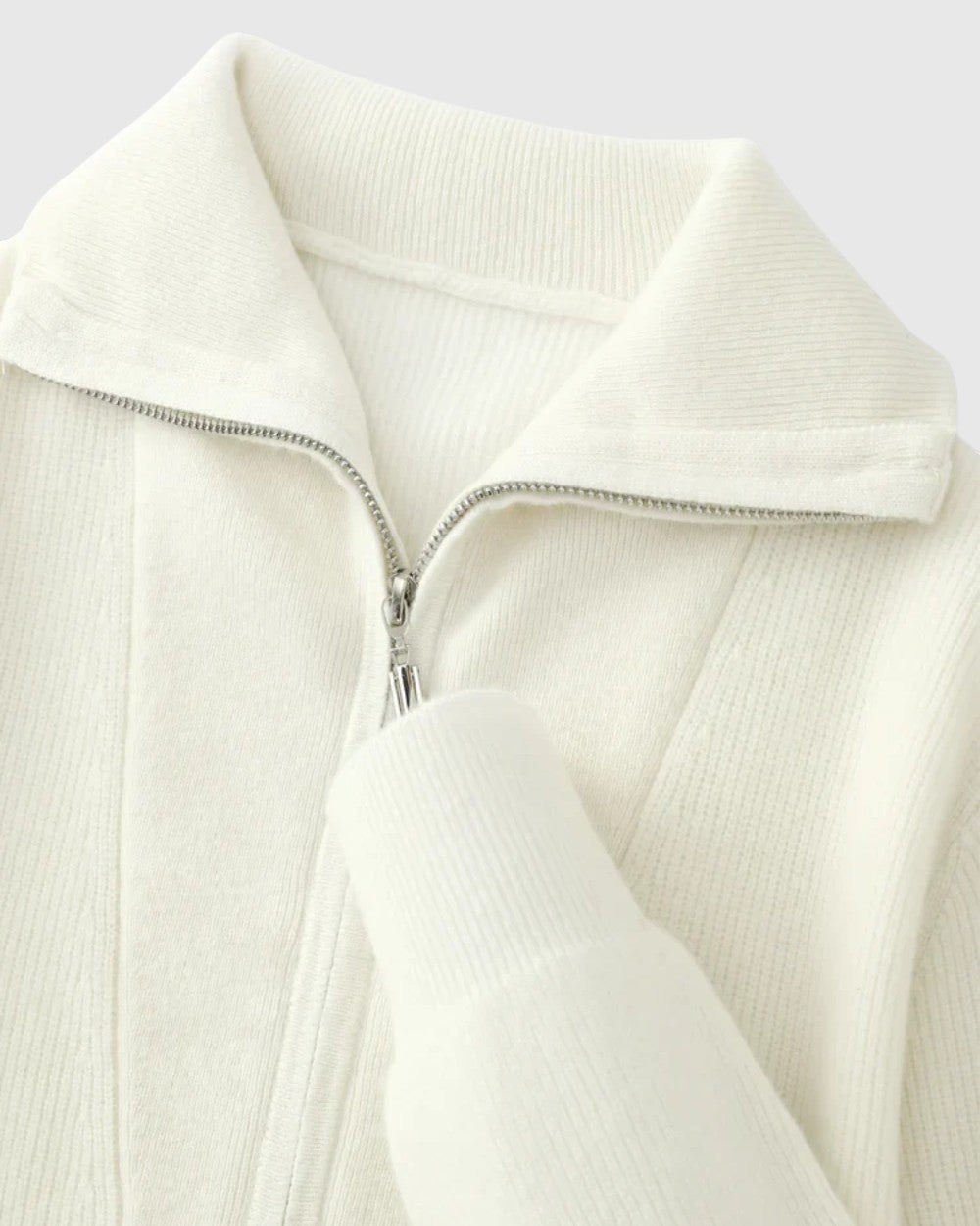 Libuše - Pulover Portofino iz kašmirja s polovičnim zadrgo