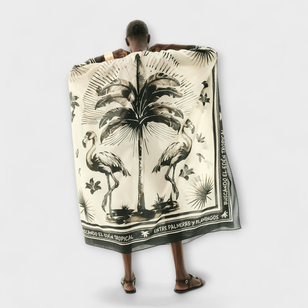 Melissa - Ekstra velik kaftan s potiskom flaminga