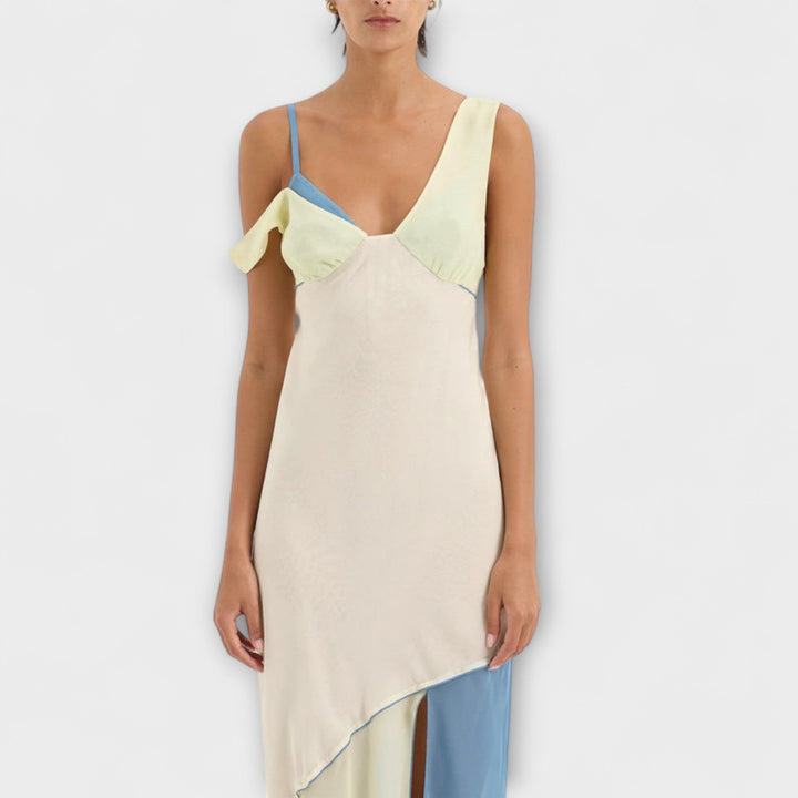 Alora - Midi obleka Thames z detajli vložkov