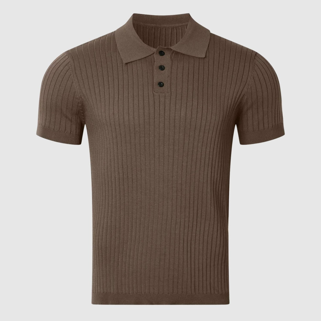 Libuše – Rebrast polo s gumbno zanko