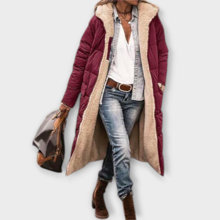 Kora - Topel plašč s krzneno podlogo