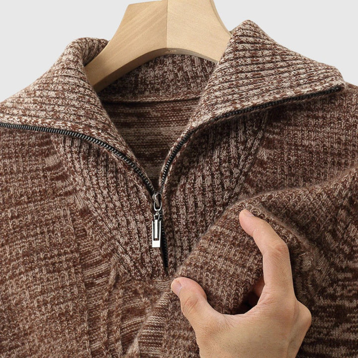 Libuše - Pulover s zipom Taranto iz merino volne