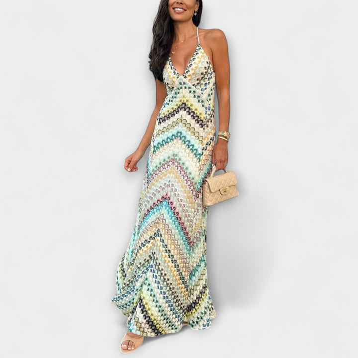 Remi - Maxi obleka z barvitim herringbone vzorom od Missoni