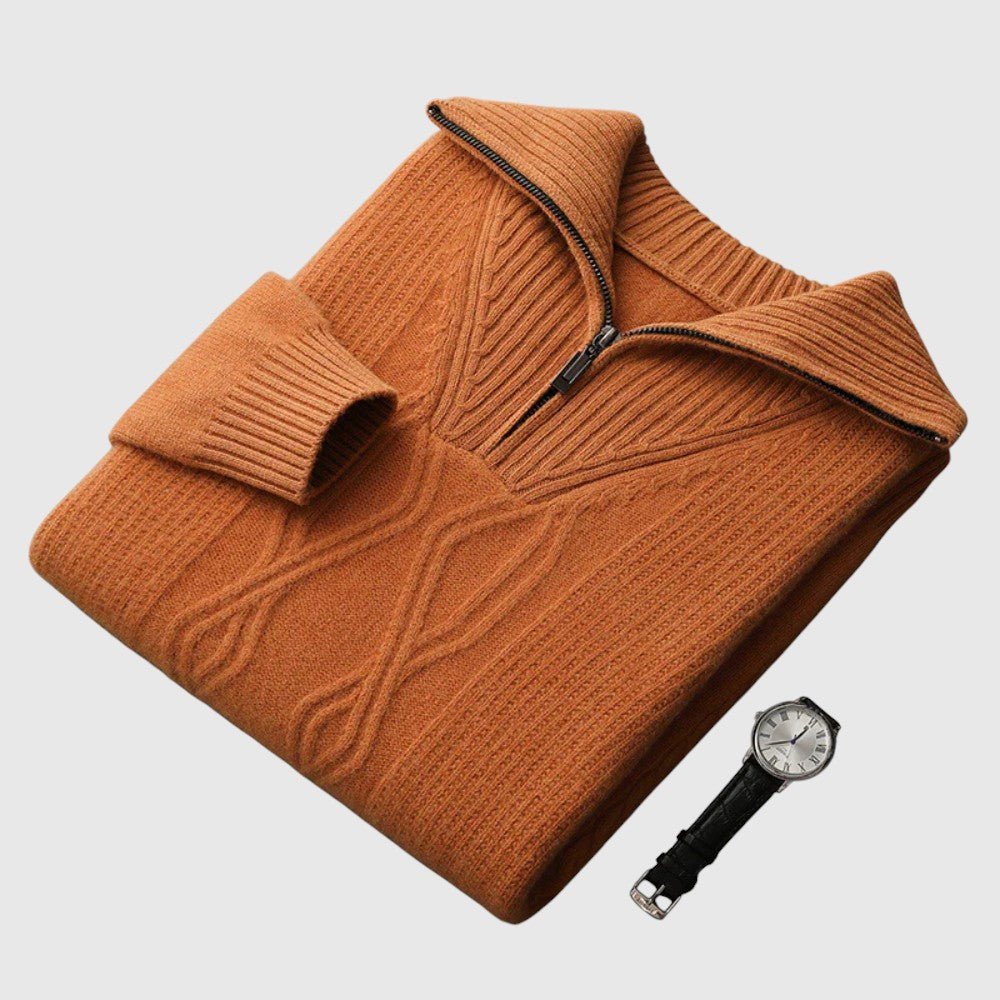 Libuše - Pulover s zipom Taranto iz merino volne