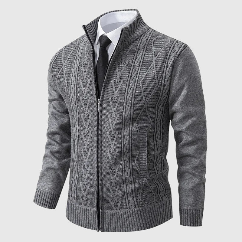 Jakub – Pletena jopica z zadrgo in visokim ovratnikom