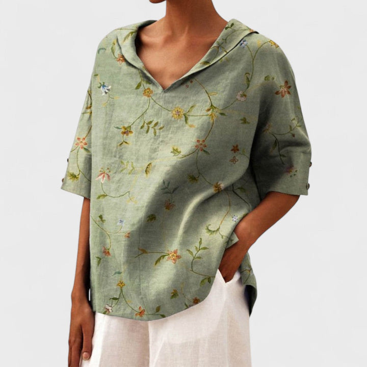 Lenka - Eleganten top z V-izrezom