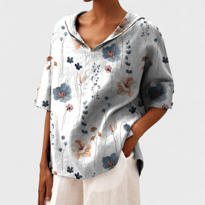 Lenka - Eleganten top z V-izrezom