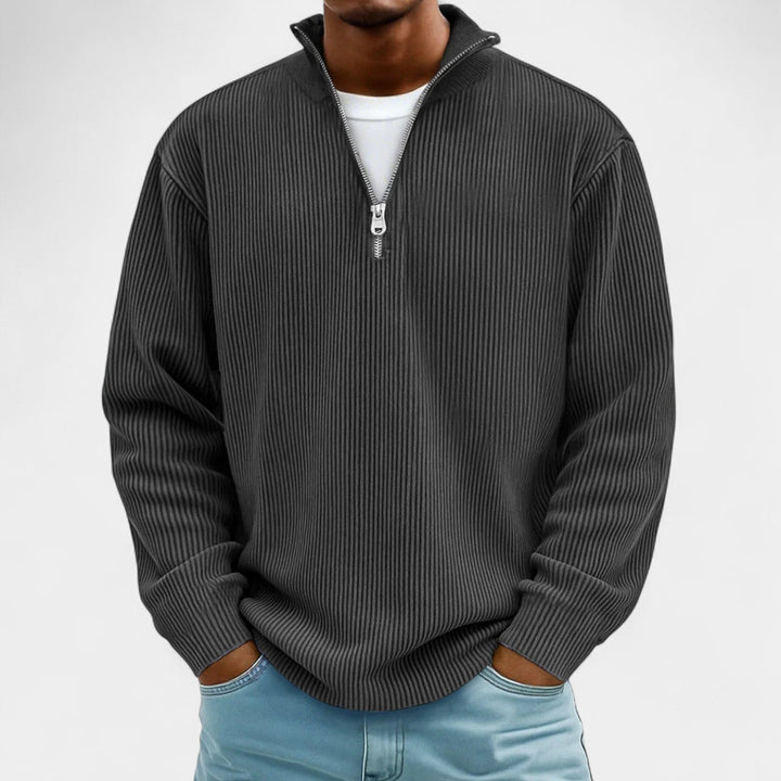 Bor – Moški pulover s polo zadrgo