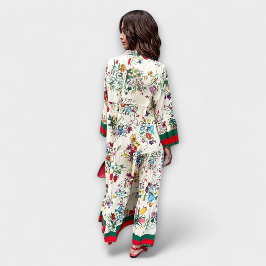 Oriana - Maxi obleka s cvetličnim potiskom