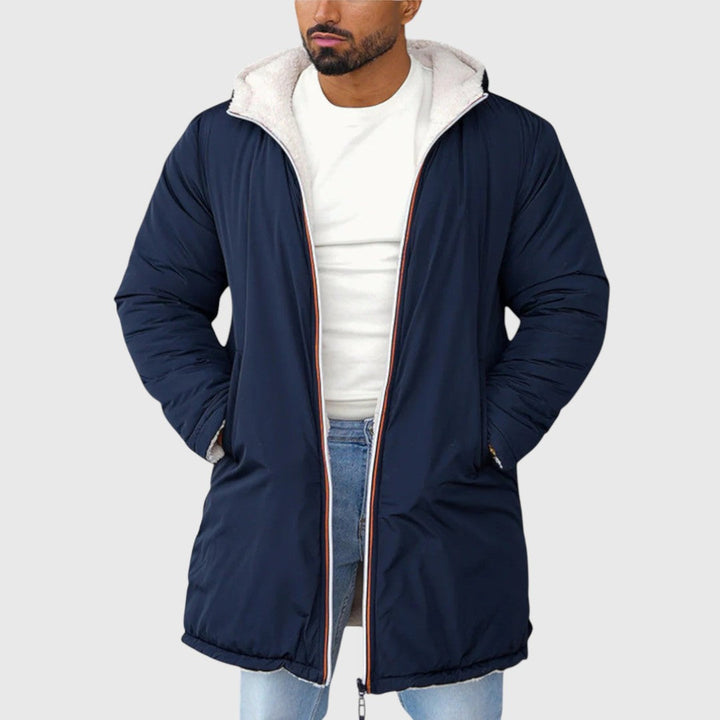 Leon – Moška flis jakna z zadrgo in kapuco