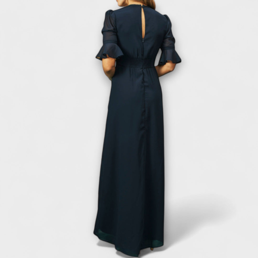 Beatrice - Elegantne modro-mornarske obleke s cvetličnim vezenjem