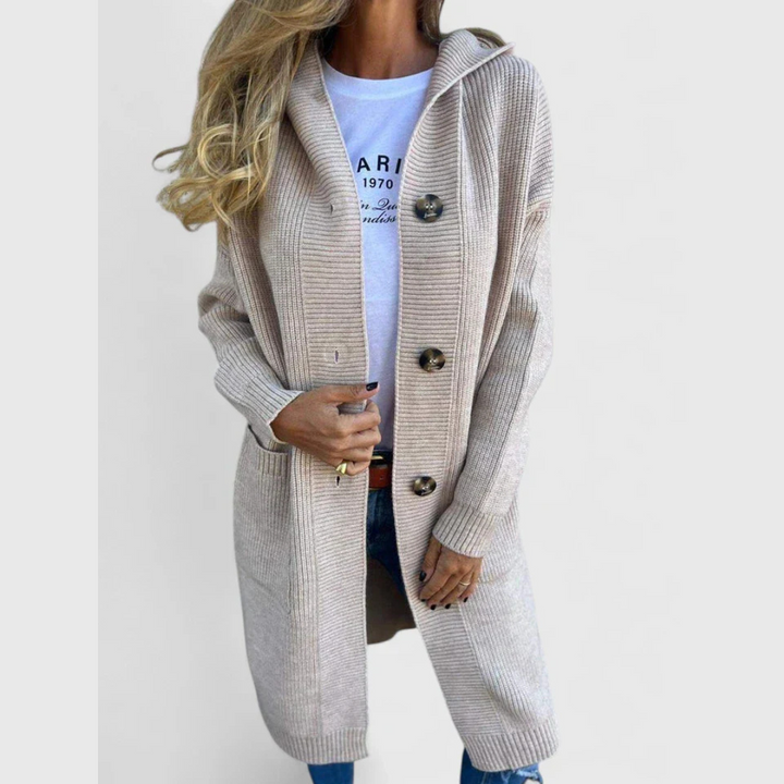 Neža – Klasičen dolg kardigan z gumbi