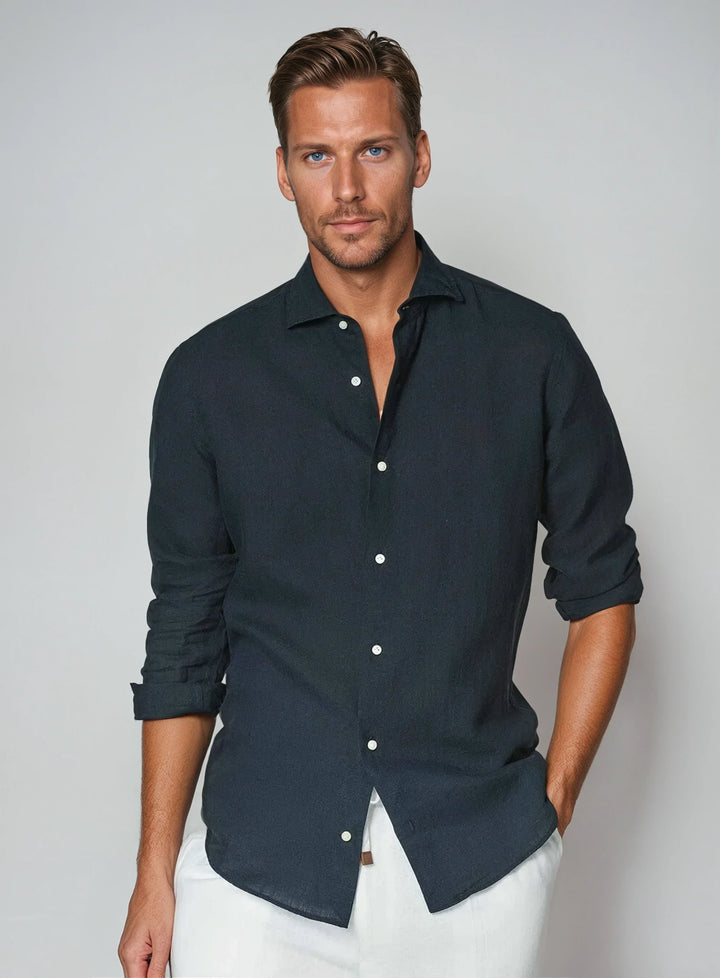 Esencialna Lanena Srajca - Pomorsko Modra