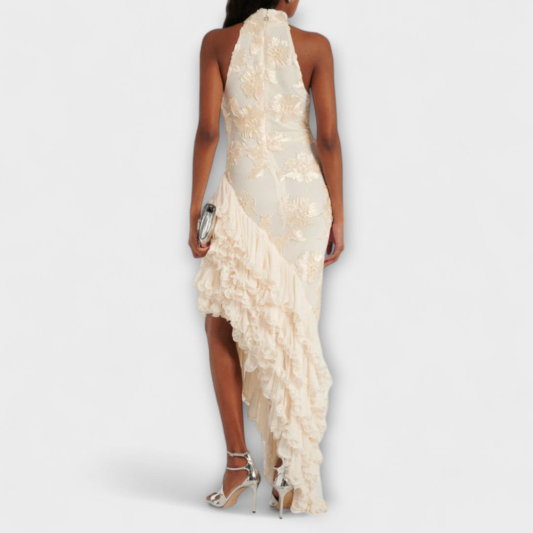 Karen - Maxi obleka s cvetličnimi aplikacijami