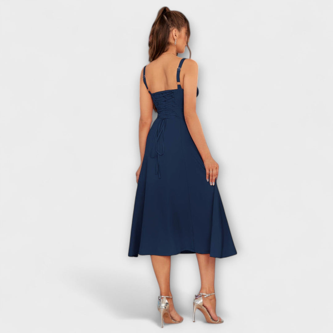 Upanje - Roza top obleka z detajlom razporka