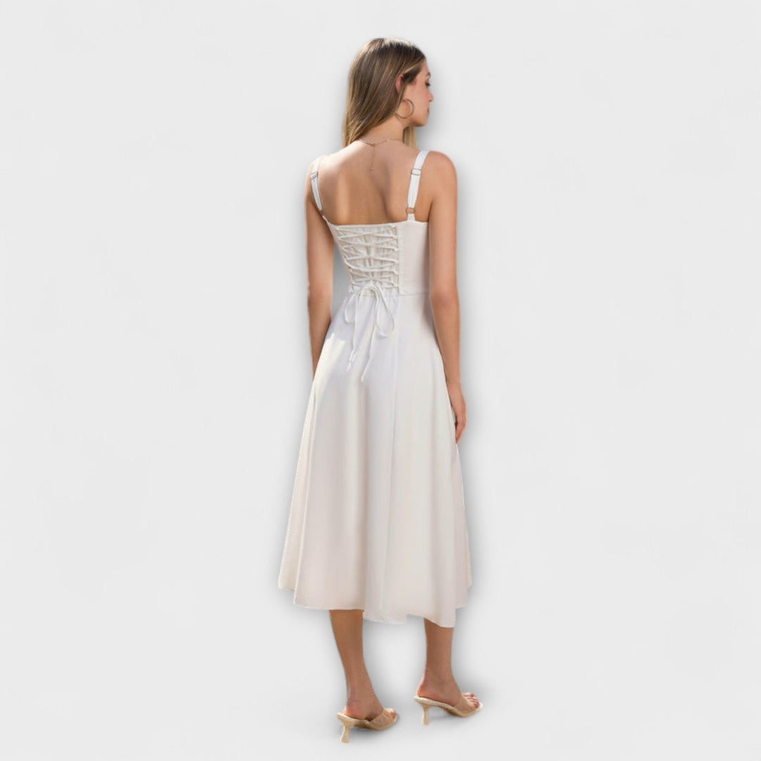 Upanje - Roza top obleka z detajlom razporka