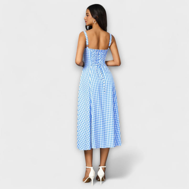 Upanje - Roza top obleka z detajlom razporka