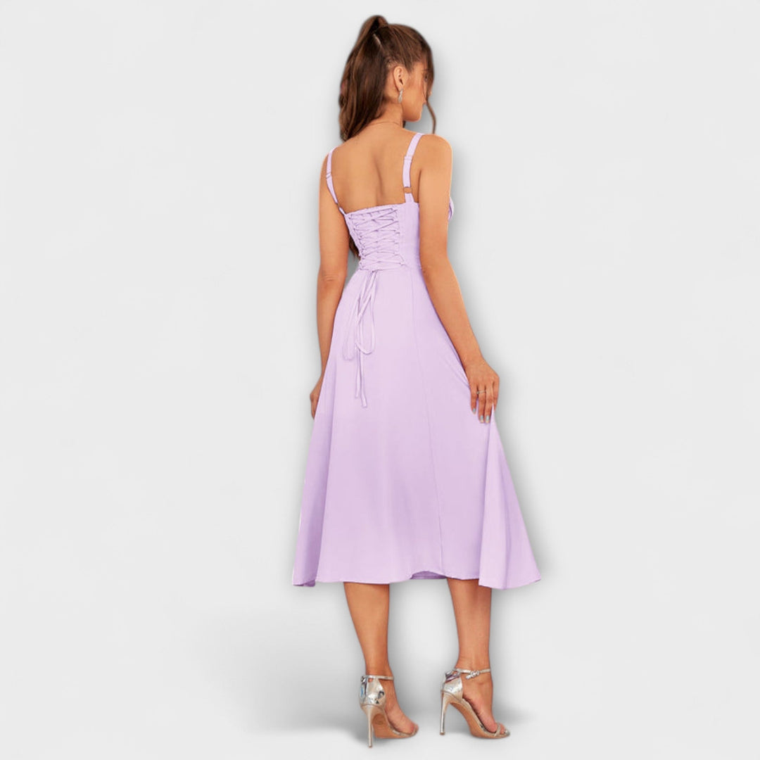 Upanje - Roza top obleka z detajlom razporka