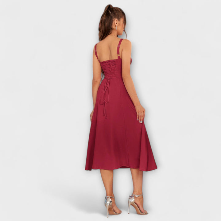 Upanje - Roza top obleka z detajlom razporka