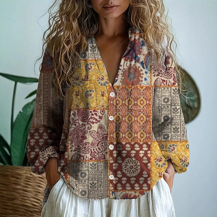 Sofia – Ležerna bluza z naravnim potiskom