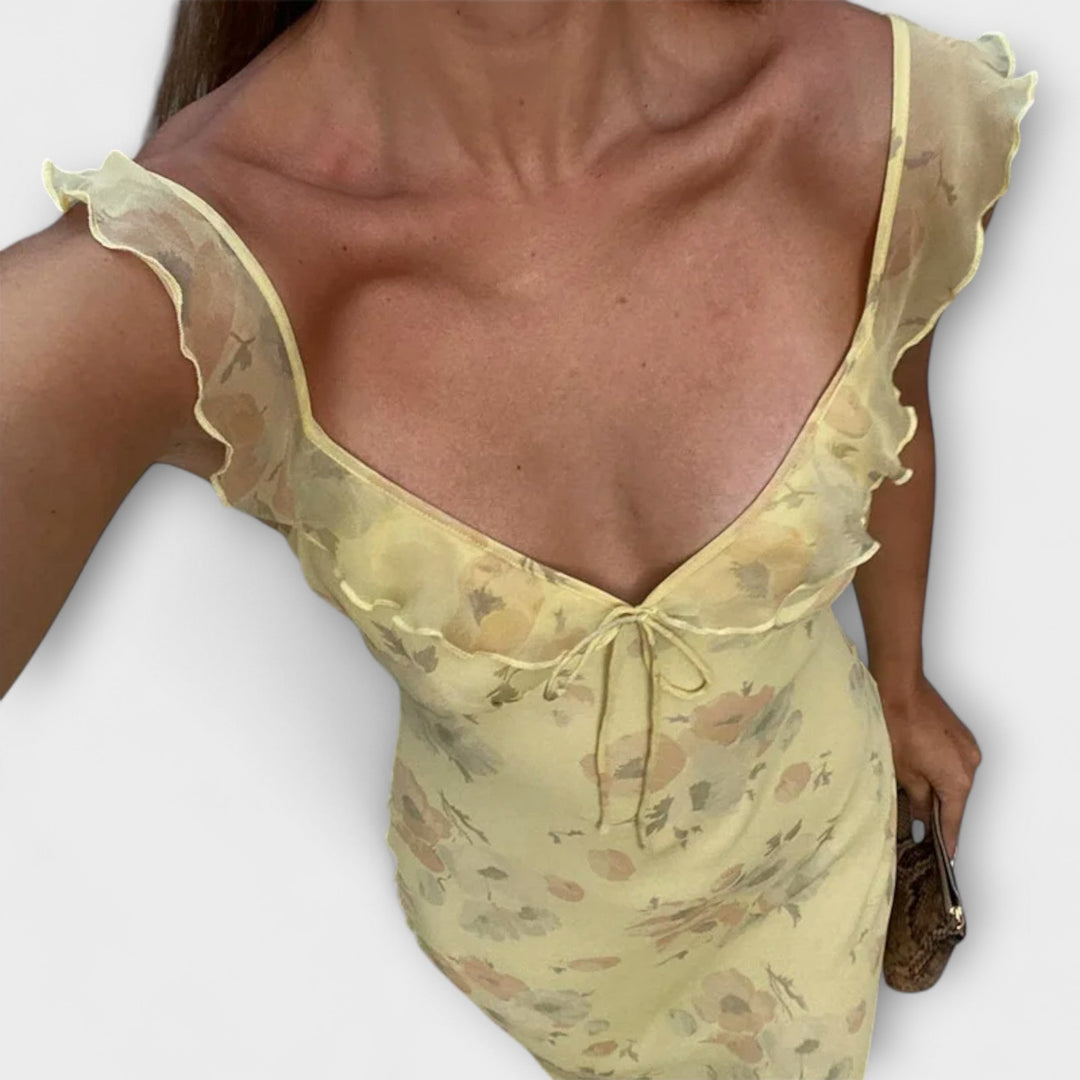 Kryptografski cvetlični vzorec Maxi obleka