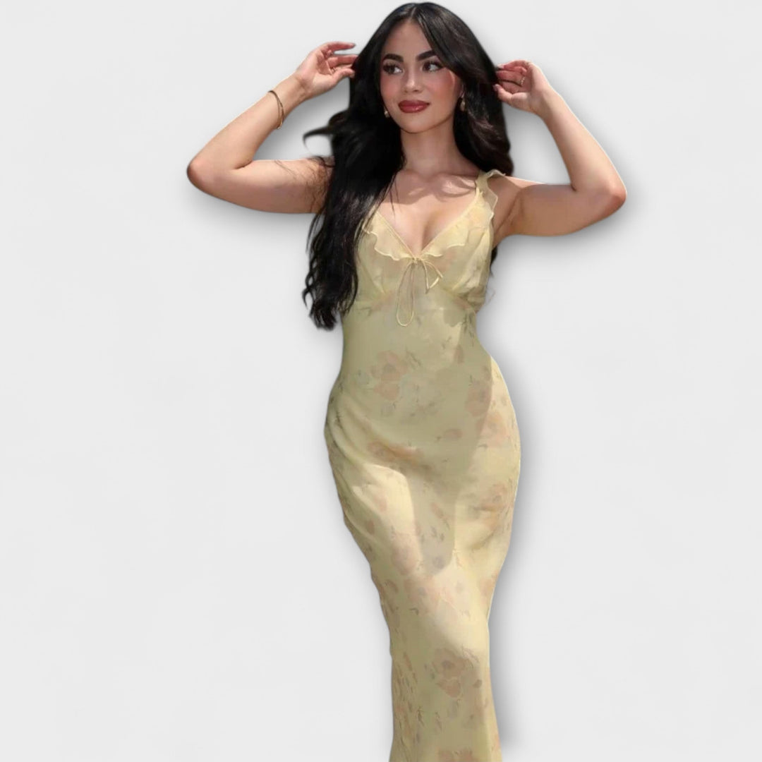 Kryptografski cvetlični vzorec Maxi obleka