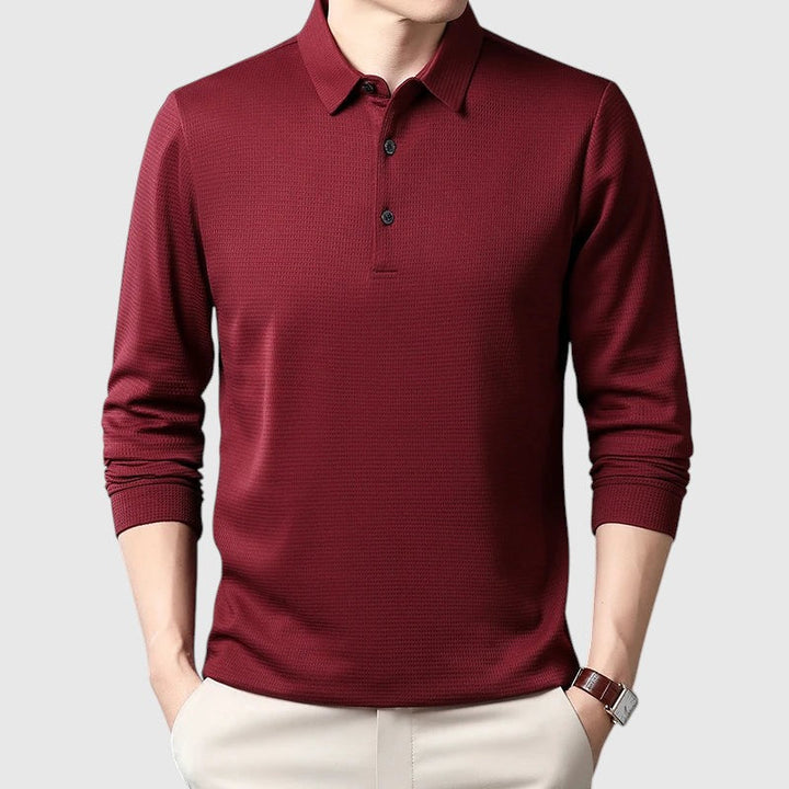 Libuše - Elegantna moška polo majica z dolgimi rokavi