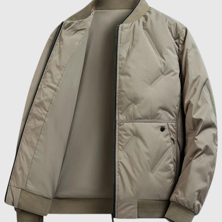 Lorenzo - Prešita nevtralna bomber jakna z urbanim pridihom