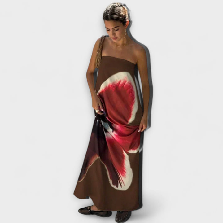 Šik off-shoulder brezramenske maxi obleke