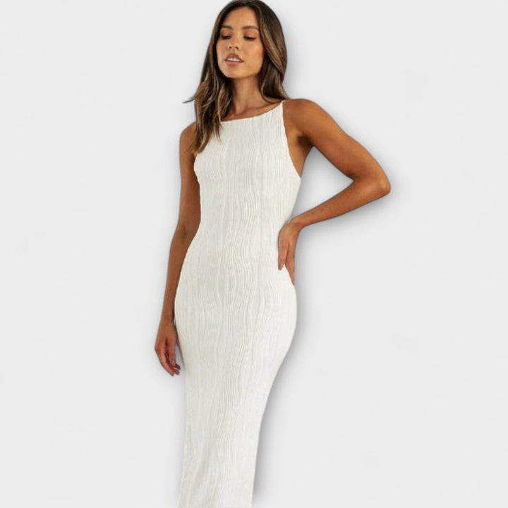 Elegantne brezrokavne maksi obleke z nabiranjem